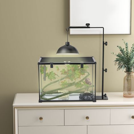Soporte regulable para lámpara calefactora de terrario 40 x 15 x 95 cm acero negro DESVIAE (1/5)
