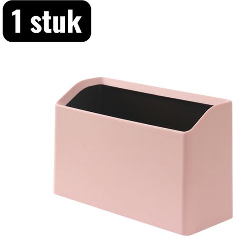 1 mini poubelle de bureau avec bac intérieur individuel et couvercle pour organiser l espace de travail rose (1/5)