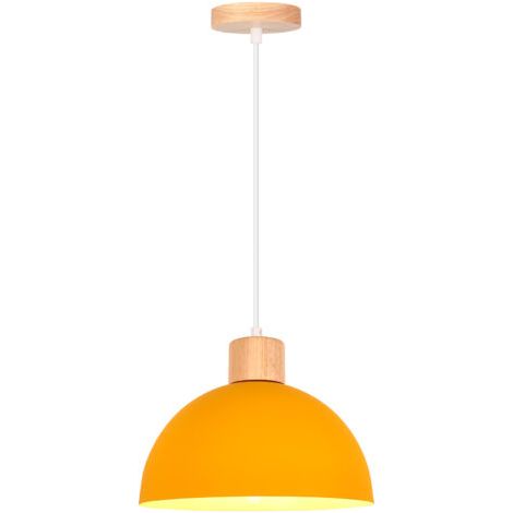 royaluxe- Lustre En Métal Vintage Suspension Luminaire Moderne Lampe À Suspension D'Intérieur Simple E27, Jaune Pour Restaurant Cuisine (1/5)