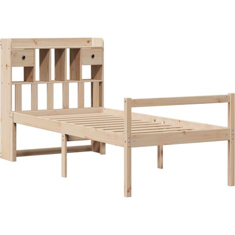 Lit bibliothèque sans matelas 75x190 cm bois de pin massif vidaXL (1/5)