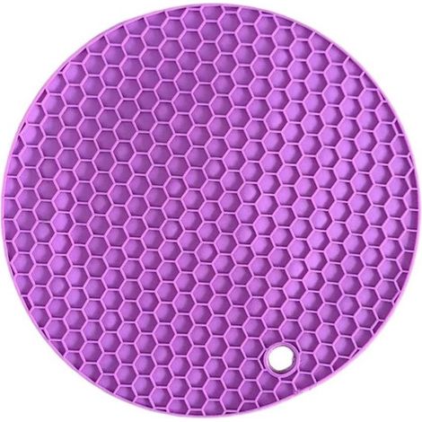 17 x 17 x 0,3 cm,Salvamanteles de silicona,10 unidades,Salvamanteles redondo con diseño de panal,Salvamanteles de silicona resistente al calor (1/5)