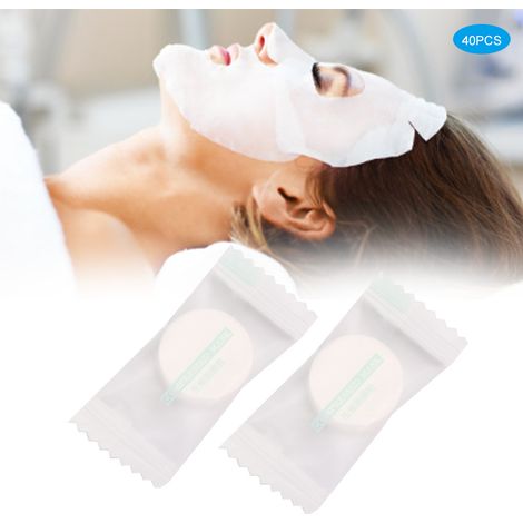 40 masques faciaux compressés non tissés, masques jetables portables pour nettoyage (40 pièces) (1/5)