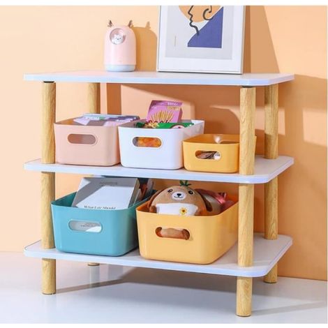 Lot de 7 Boite Rangement Plastique,Panier Rangement,Boite Rangement,Panier en Plastique avec Anse pour (1/4)
