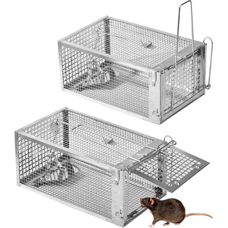 Cage Attrape Rat Réutilisable Piège pour Souris Rongeurs et Mulots Utilisation Intérieure Extérieure 2 Pièces (1/5)