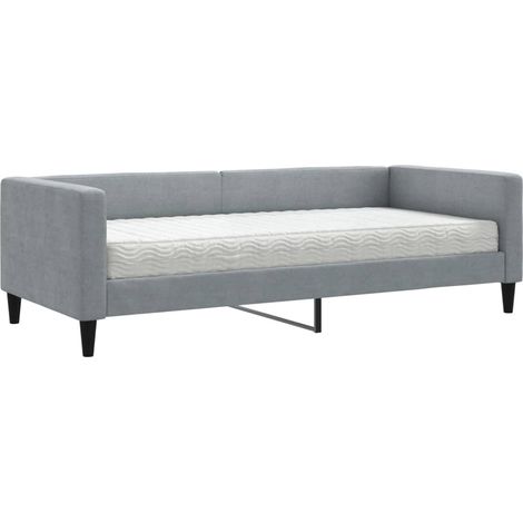 Maison Exclusive - Tagesbett mit Matratze Hellgrau 90x200 cm Stof