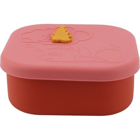 Boîte à lunch en silicone rose, résistante aux odeurs, pour réfrigérateur et activités de plein air. (1/5)