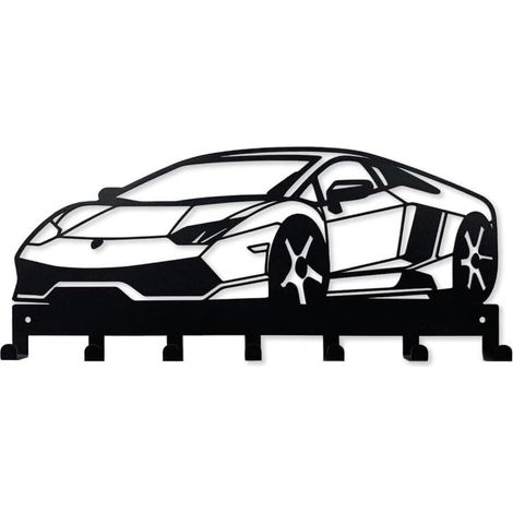 Elegantes ganchos metálicos con forma de coche deportivo, perfectos para decorar las paredes del salón y el comedor. (1/4)