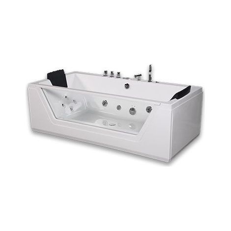Vasca idromassaggio rettangolare con vetro 185x90x68cm Relpunt Oblos