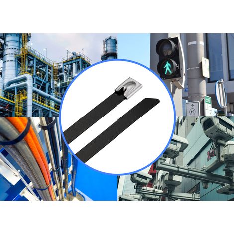 TRU COMPONENTS TC-12656620 Stahlkabelbinder 290 mm 7.9 mm AISI 316 mit Beschichtung 100 St.