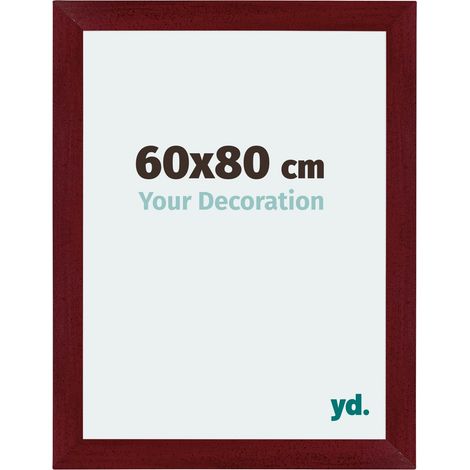 Cadre Puzzle 60x80 cm - cm - Vin Rouge Patiné - MDF - Mura. (1/5)