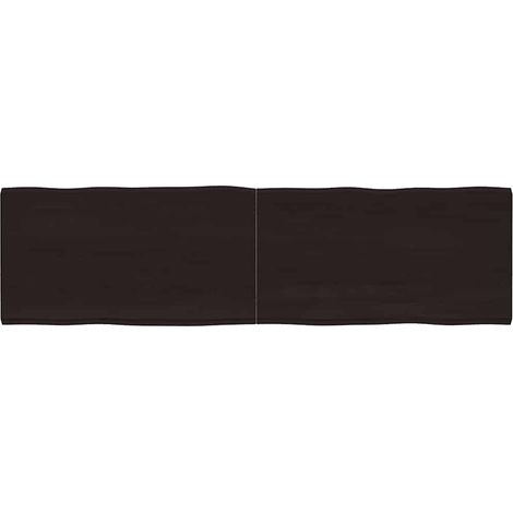 vidaXL Piano Tavolo Marrone Scuro 180x50x(2-4) cm Rovere Non Trattato (1/5)