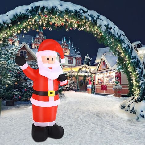 Père Noël Gonflable de 1.5 m ® avec Sac Cadeau, décoration éclairée par LED intégrées pour Cour, Jardin, pelouse, fête de Noël (1/5)