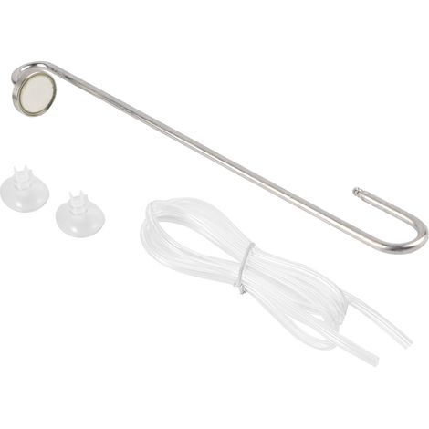 Difusor de CO2 para acuarios fabricado en acero inoxidable 304 pulido, en forma de U, de 35 cm, con manguera y ventosas. (1/5)