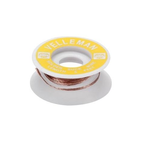 Velleman – Tresse à dessouder 2mm – Longueur 1,5m – Cuivre – 10 pièces – DESOLDER
