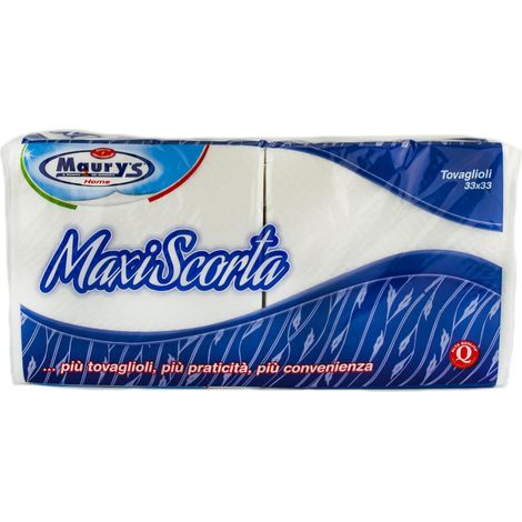 MAURY'S TOVAGLIOLI BIANCHI 33X33CM MONOVELO 230PZ MAXI SCORTA (1/4)