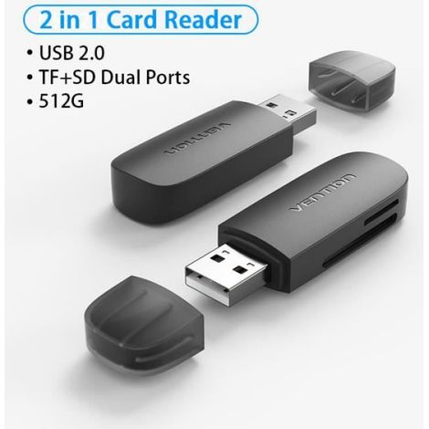 Lecteur De Cartes Mémoire - USB 3.0/2.0 - Micro SD TF - Jusqu À 512 Go - Noir