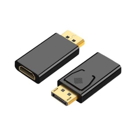 Lot de 2 Adaptateurs DisplayPort vers HDMI 4K 60Hz – Convertisseur DP Mâle vers HDMI Femelle – HDR, HDCP 2.2, 3D, Plug & Play – Compatible avec PC Portable, TV HD, Projecteur – Unidirectionnel