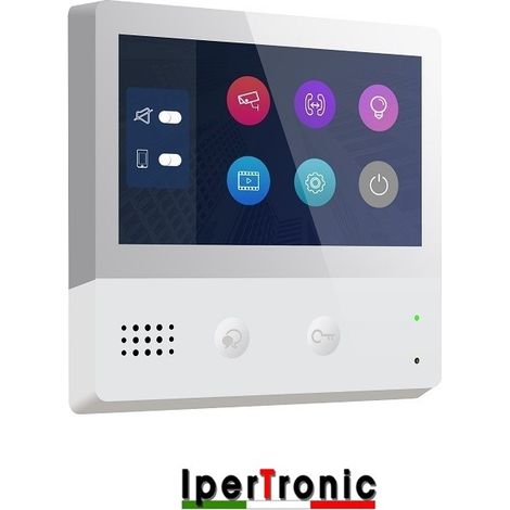 kit videocitofono 6 appartamenti con pulsantiera 6 tasti e monitor Touch 7 pollici a colori 2 fili ipertronic (1/4)