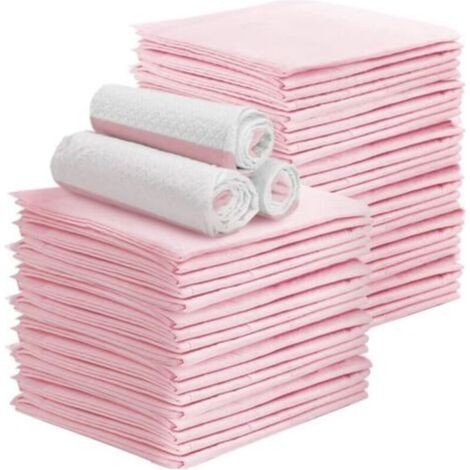 Set di 100 tappetini assorbenti per l'addestramento dei cani, super assorbenti, extra spessi, per cuccioli, completamente impermeabili, tappetini per l'addestramento dei cani, 33 x 45 cm, rosa