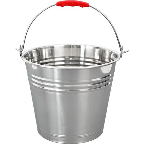 Edelstahl-Eimer, Metall-Eimer mit Griff für Wasser, 10 Liter (1/5)