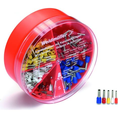 Weidmüller 9025900000 Aderendhülsen-Sortiment 0.5 mm², 0.75 mm², 1 mm², 1.5 mm², 2.5 mm² Teilisolier