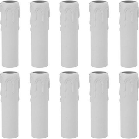 10 pièces 4 pouces bougie couvre manches Simulation Vintage cire goutte bougie douille couvre pour lustre blanc (1/4)