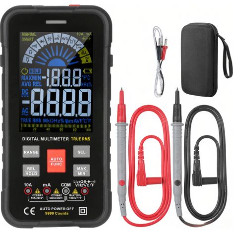 Multímetro digital HABOTEST HT116 de 9999 cuentas True RMS – NCV, mide voltaje, corriente, capacitancia y frecuencia. (1/5)