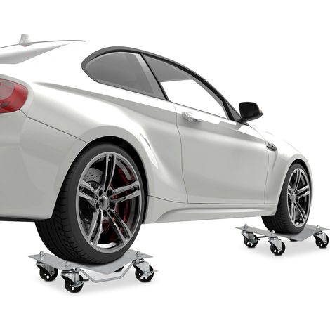 Chariot de déplacement voiture 2 pièces acier gris HAVRYA (1/3)
