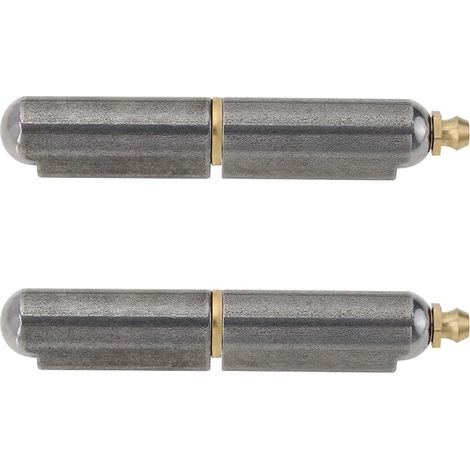 Steel Bullet Hinge with Zerk Grease Brass Washer for BBQ Smoker Lid Door Tailgate Fence Truck Trailer Tool Box 13x87mm (1/2)