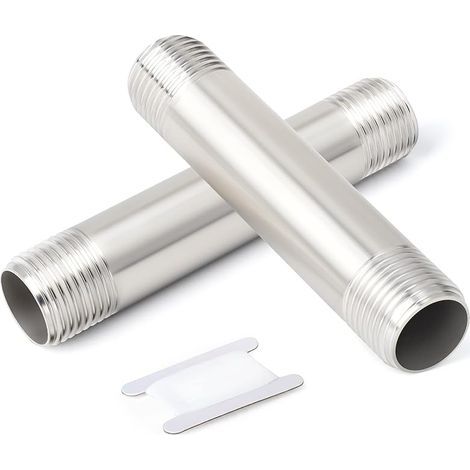 2 pièces 150mm, Mamelon mâle 1/2" x 1/2", Tuyau coulé en Acier Inoxydable 304 Raccords de tuyauterie (1/5)