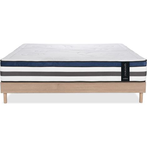 Ensemble Matelas QUINTESSENCE et Sommier SÉLÉNA - Naturel - 140x200 cm (1/5)
