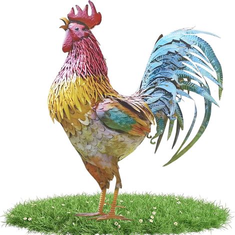 Art Animals aus Metall Stehende Hühnerfigur 30 cm