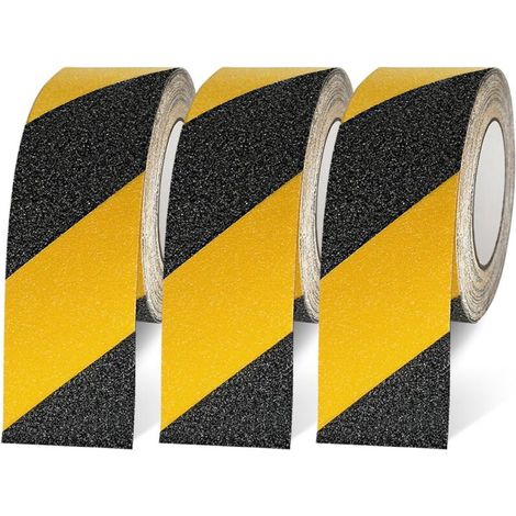 Nastro antiscivolo per scale – Confezione da 3 strisce adesive per esterni, 5 cm × 10 m, elevata aderenza e resistenza agli agenti atmosferici.