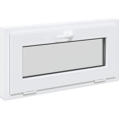Kellerfenster RISOR 80 x 40 cm PVC und Glas Weiß vidaXL