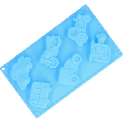Moule à gâteau silicone motif voiture, moule pâtisserie 6 cavités pour auto, outil de cuisson maison, moule baking véhicule original (1/5)