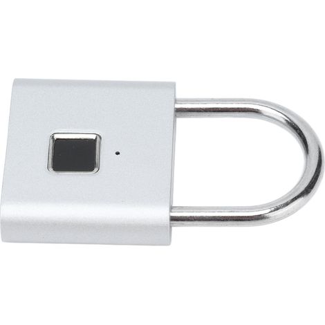 Cadenas à empreinte digitale intelligent en alliage de zinc pour placard porte bureau domicile casier de dortoir, serrure biométrique argent (1/5)