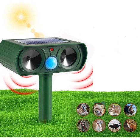 1 Répulsif Ultrason Solaire, Détecteur Mouvement, Étanche, Anti Chats Chiens Rongeurs, Pour Jardin Cour (1/5)