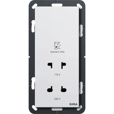 Gira Rasiersteckd. 115 - 230 V System 55 Reinweiß [282003], 2820 03
