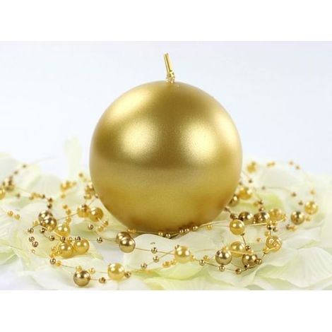Candela a sfera (FI 80) color oro metallizzato, 1 pz. (1/4)