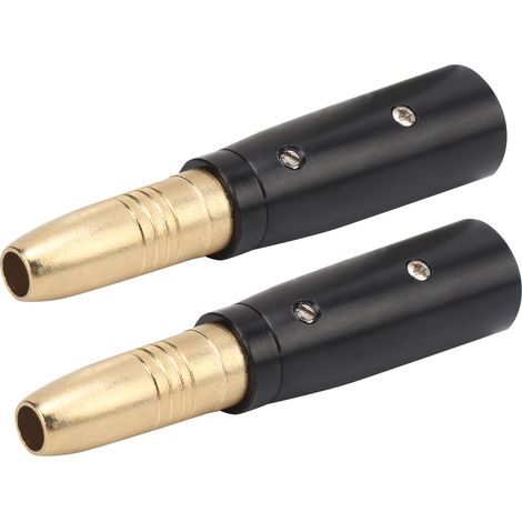 2 Adaptateurs Audio XLR Mâle vers Femelle, Convertisseur Micro Haut-Parleur, Connecteur Doré, Lot de 2 (1/5)