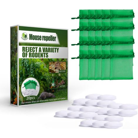 Lot de 60 boules anti-souris à la menthe poivrée, répulsif naturel rongeurs rats et mulots, huile essentielle de menthe, sachets prêts à l'emploi