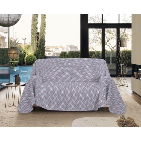 Telo Arredo Made in Italy in Cotone Grandfoulard Copritutto Copridivano Copriletto-Teli Sofà Arredatutto-Drappeggio-Arazzo-Copridivano Grand Foulard Letto Matrimoniale - Scotty Rosa