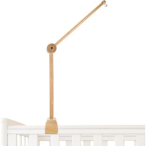 Support mobile pour lit bébé, support mobile bébé réglable en hauteur en bois, adapté aux lits d'enfants Suspension Carillons éoliens et aux tables à langer