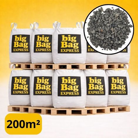 PACK 10 X BIG BAG de +/- 1,5T ≃ 200M² Gravillon “Grain de Riz” Gris Ø 2/6 mm - Livraison PREMIUM (1/4)