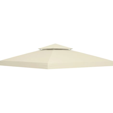 Toiture remplacement tonnelle métallique 3x3m polyester blanc crème