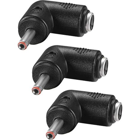 3Pcs DC Puissance Connecteur Adaptateur 90 Degré Angle 5.5mm x 2.1mm Femelle Jack à 3.5mm x 1.35mm Mâle Bouchon Coupleur Convertisseur pour Portable Caméra éclairage Bande (1/3)