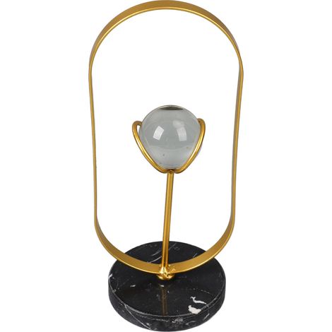 Décoration de table ovale en fer avec cadre géométrique et boule en cristal factice, ornement moderne pour bureau, salon, étude (1/5)