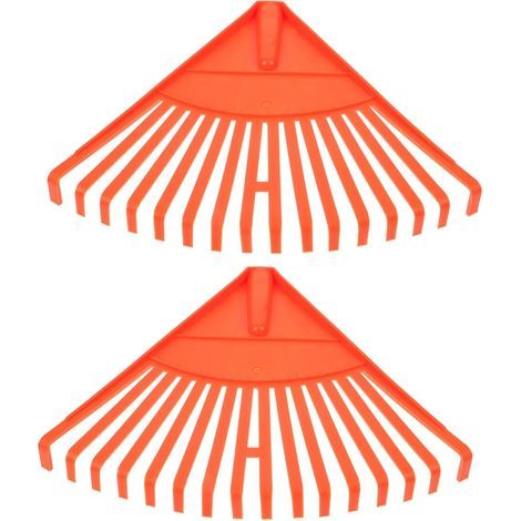 2 Pièces Râteau à Plastique pour Jardinage Râteau de Pelouse Portable avec Dents Outil de Nettoyage des Déchets pour Plantes Fleurs et Légumes pour Jardinage Orange (1/5)