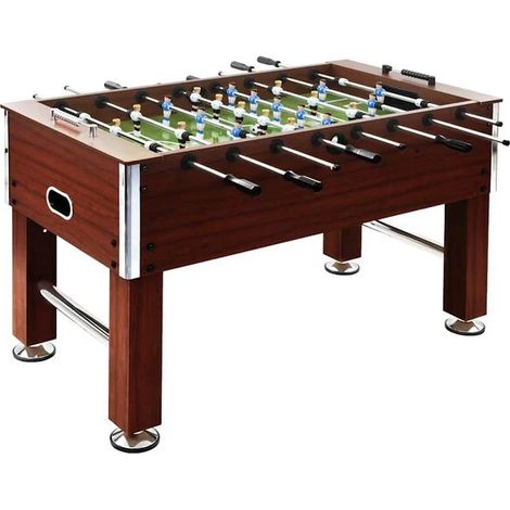 Baby-foot, acier, 60 kg, 140 x 74,5 x 87,5 cm, marron.