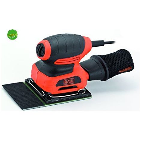 Black+Decker KA401LA-QS Levigatrice Orbitale 1-4 Foglio 170W con Piastra Persiane colore Arancione Nero